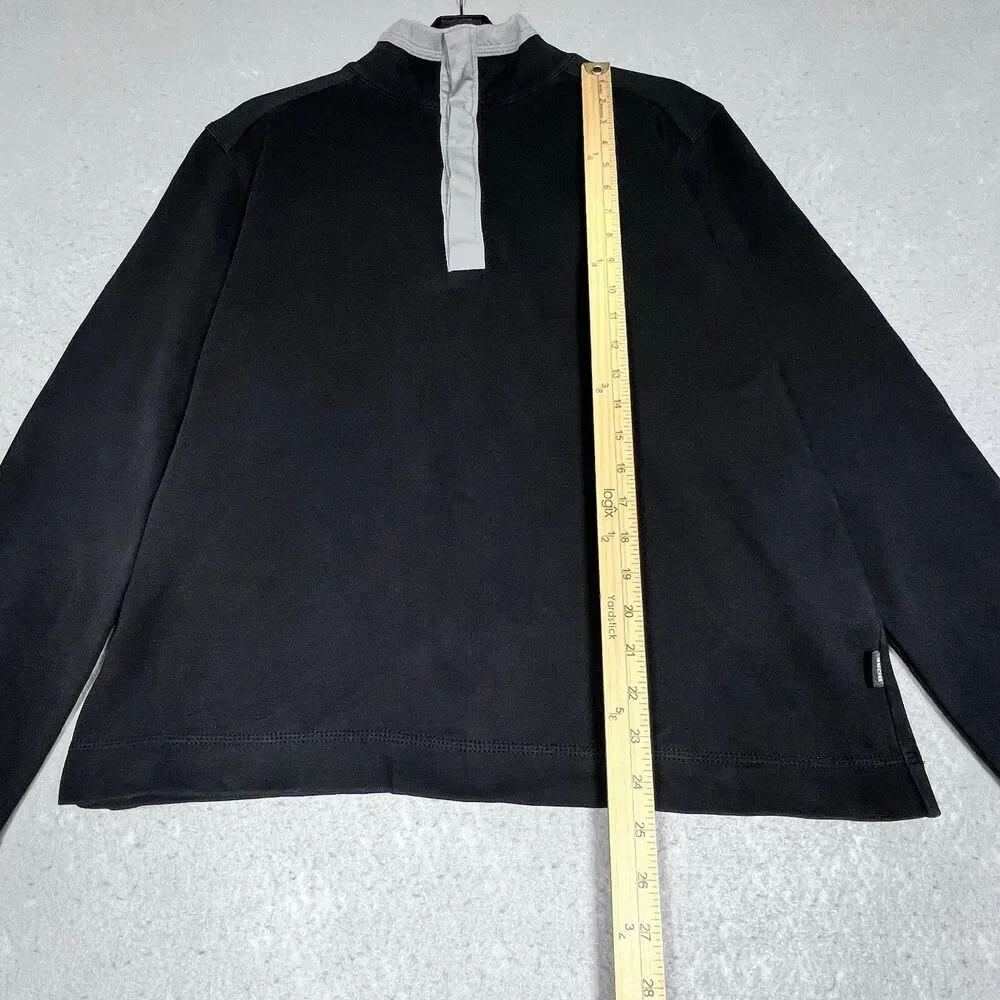 Hugo Boss Sweater Womens Medium Black Long Sleeve 1/4 Zip Pullover Regular Fit